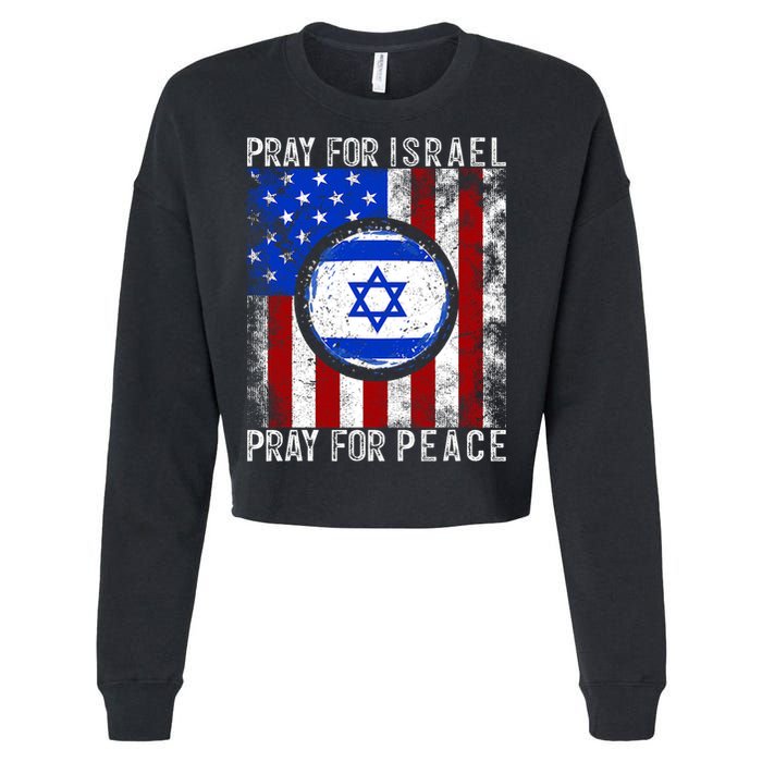 Support Israel I Stand With Israel Pray For Israel Flag Cropped Pullover Crew