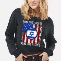 Support Israel I Stand With Israel Pray For Israel Flag Cropped Pullover Crew