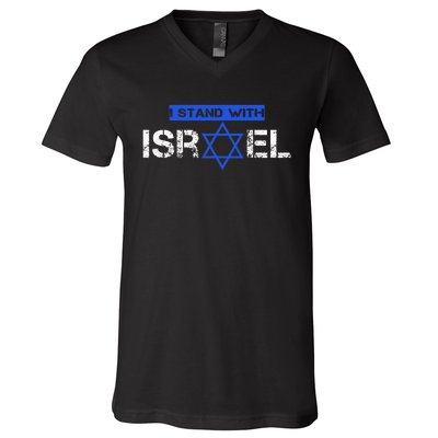 Support Israel I Stand With Israel Flag Pullover V-Neck T-Shirt