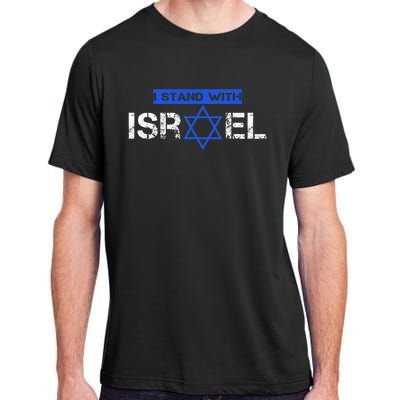 Support Israel I Stand With Israel Flag Pullover Adult ChromaSoft Performance T-Shirt