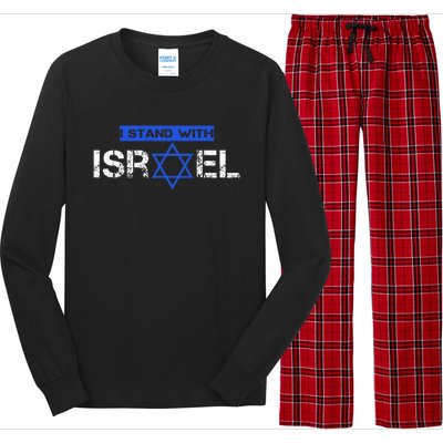 Support Israel I Stand With Israel Flag Pullover Long Sleeve Pajama Set