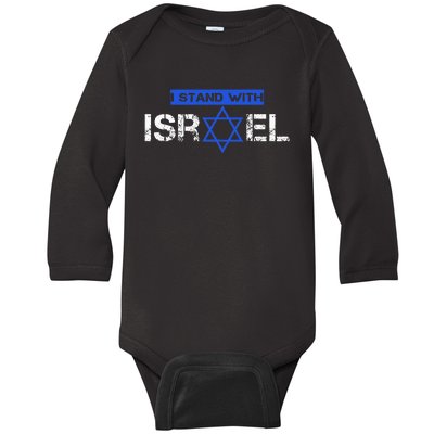 Support Israel I Stand With Israel Flag Pullover Baby Long Sleeve Bodysuit