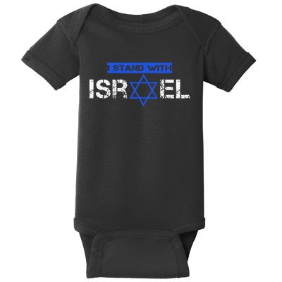 Support Israel I Stand With Israel Flag Pullover Baby Bodysuit