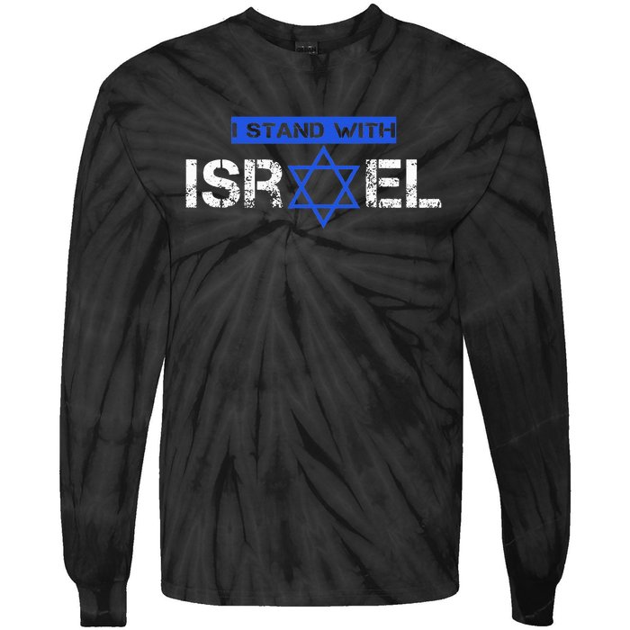 Support Israel I Stand With Israel Flag Pullover Tie-Dye Long Sleeve Shirt