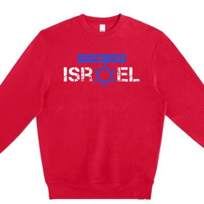 Support Israel I Stand With Israel Flag Pullover Premium Crewneck Sweatshirt