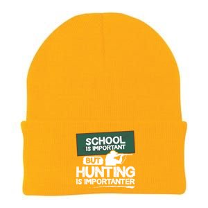 School Is Important But Hunting Is Importanter Cute Gift Knit Cap Winter Beanie