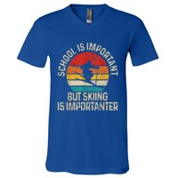 School Is Important But Skiing Is Importanter V-Neck T-Shirt