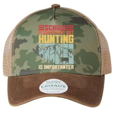 School Is Important But Hunting Is Importanter Deer Hunting Legacy Tie Dye Trucker Hat