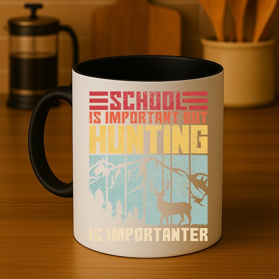 School Is Important But Hunting Is Importanter Deer Hunting Mug