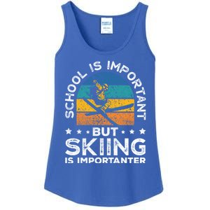 School Is Important But Skiing Is Importanter Ski Lover Gift Ladies Essential Tank