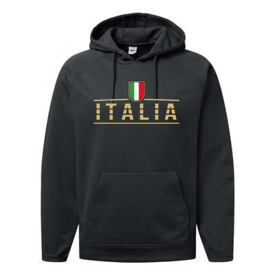 Soccer Italia Italian Flag Italy Performance Fleece Hoodie