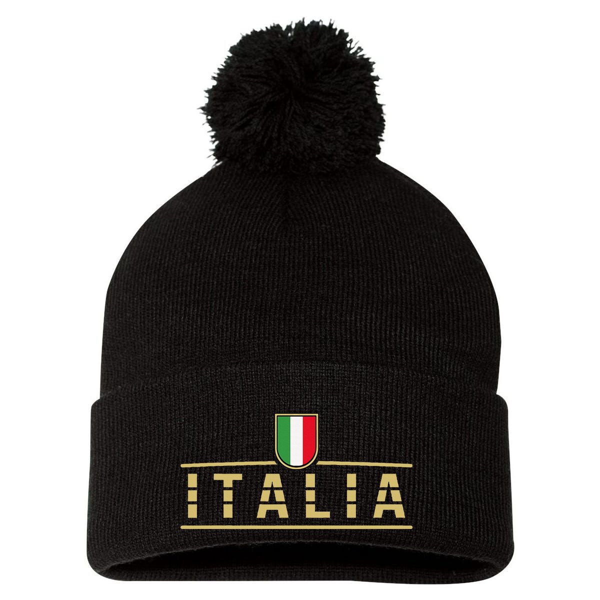 Soccer Italia Italian Flag Italy Pom Pom 12in Knit Beanie