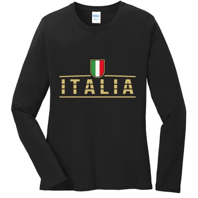 Soccer Italia Italian Flag Italy Ladies Long Sleeve Shirt