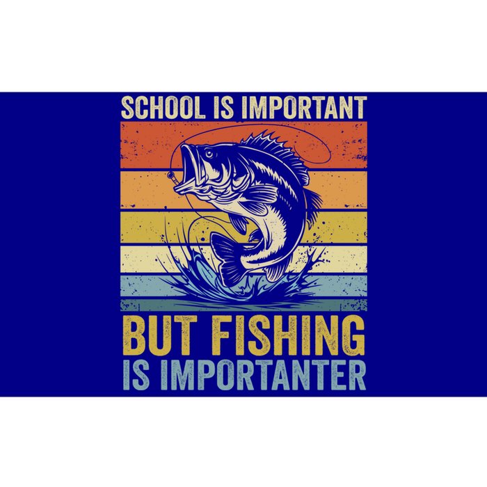 School Is Important But Fishing Is Importanter Funny Fishing Gift Bumper Sticker