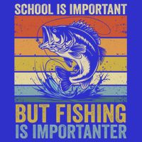 School Is Important But Fishing Is Importanter Funny Fishing Gift Womens Tank Top