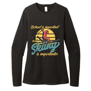 School Is Important But Skiing Is Importanter Ski Lovers Gift Womens CVC Long Sleeve Shirt