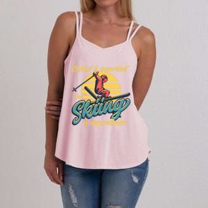 School Is Important But Skiing Is Importanter Ski Lovers Gift Women's Strappy Tank