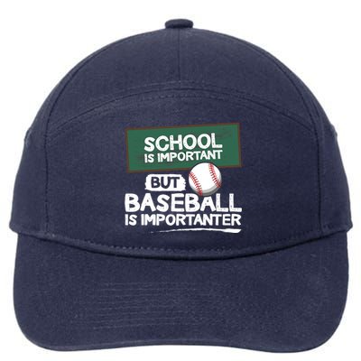 School Is Important But Baseball Is Importanter 7-Panel Snapback Hat