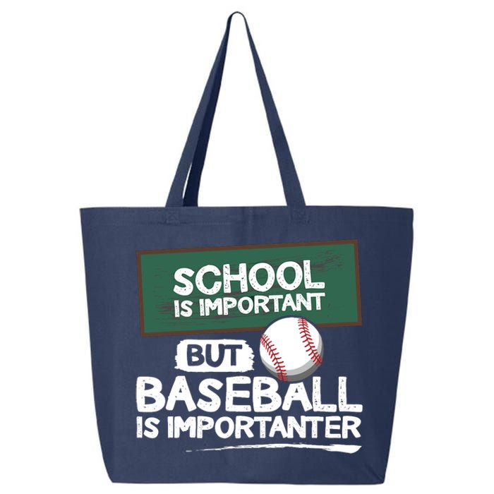 School Is Important But Baseball Is Importanter 25L Jumbo Tote