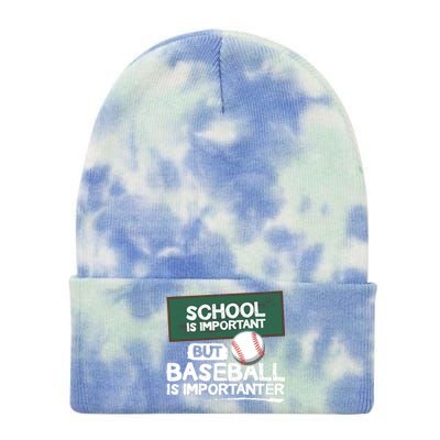 School Is Important But Baseball Is Importanter Tie Dye 12in Knit Beanie