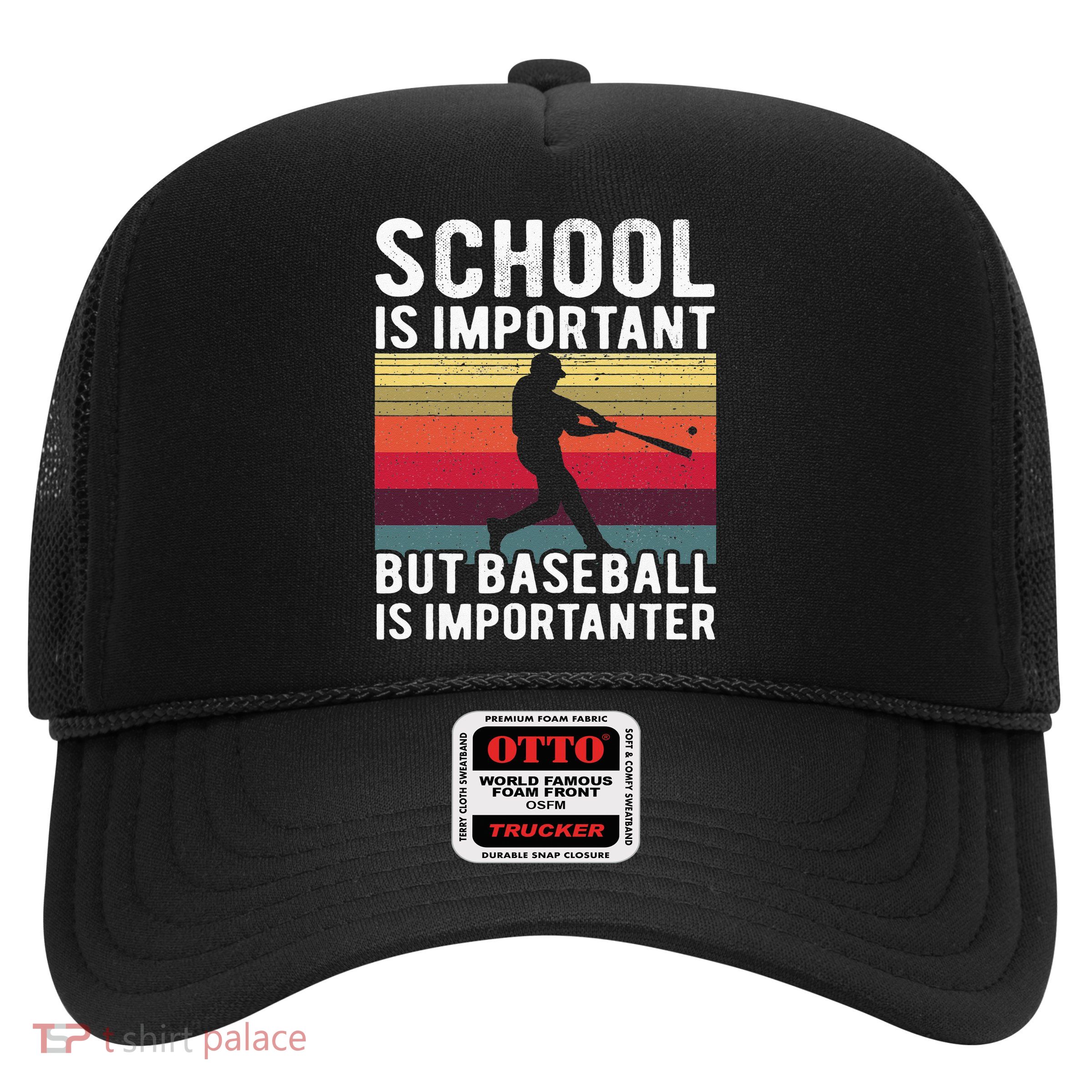 School Is Important But Baseball Is Importanter Vintage Kids Trucker Hat