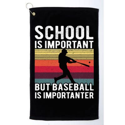 School Is Important But Baseball Is Importanter Vintage Kids Golf Towel