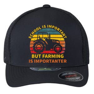 School Is Important But Farming Is Importanter Flexfit Unipanel Trucker Cap