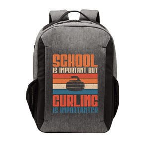 School Is Important But Curling Is Importanter Curling Gift Vector Backpack