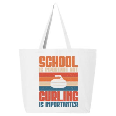 School Is Important But Curling Is Importanter Curling Gift 25L Jumbo Tote