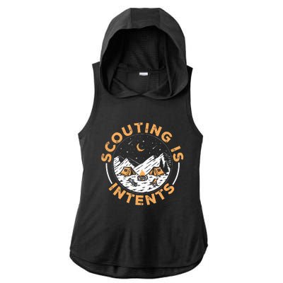 Scouting Is Intents Scout Funny Camping Ladies PosiCharge Tri-Blend Wicking Draft Hoodie Tank