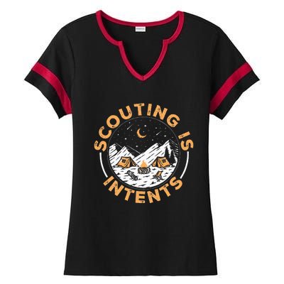 Scouting Is Intents Scout Funny Camping Ladies Halftime Notch Neck Tee