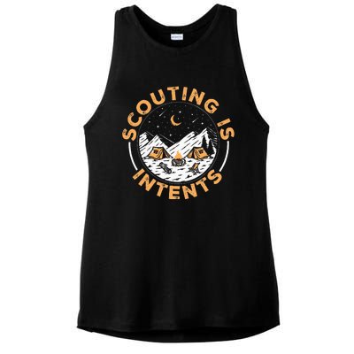 Scouting Is Intents Scout Funny Camping Ladies PosiCharge Tri-Blend Wicking Tank