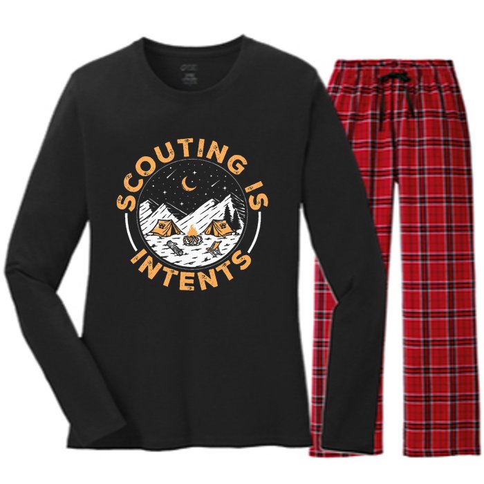 Scouting Is Intents Scout Funny Camping Women's Long Sleeve Flannel Pajama Set 