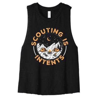 Scouting Is Intents Scout Funny Camping Women's Racerback Cropped Tank