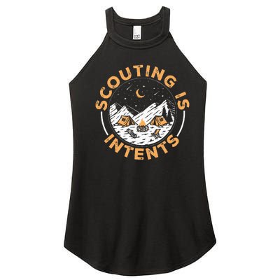 Scouting Is Intents Scout Funny Camping Women's Perfect Tri Rocker Tank