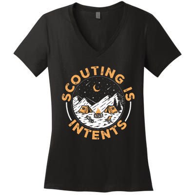 Scouting Is Intents Scout Funny Camping Women's V-Neck T-Shirt