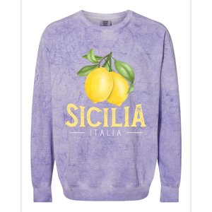 Sicilia Italia Italian Lemons Proud Sicilian Gift Colorblast Crewneck Sweatshirt