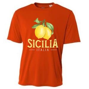 Sicilia Italia Italian Lemons Proud Sicilian Gift Cooling Performance Crew T-Shirt