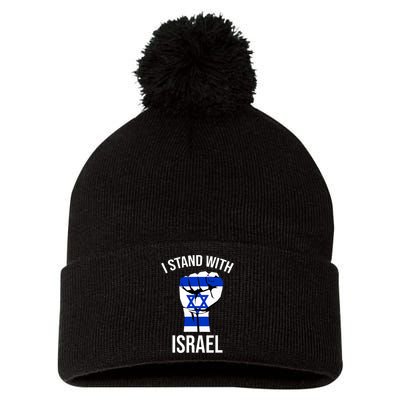 Support Israel I Stand With Israel Israelite Israeli Flag Pom Pom 12in Knit Beanie