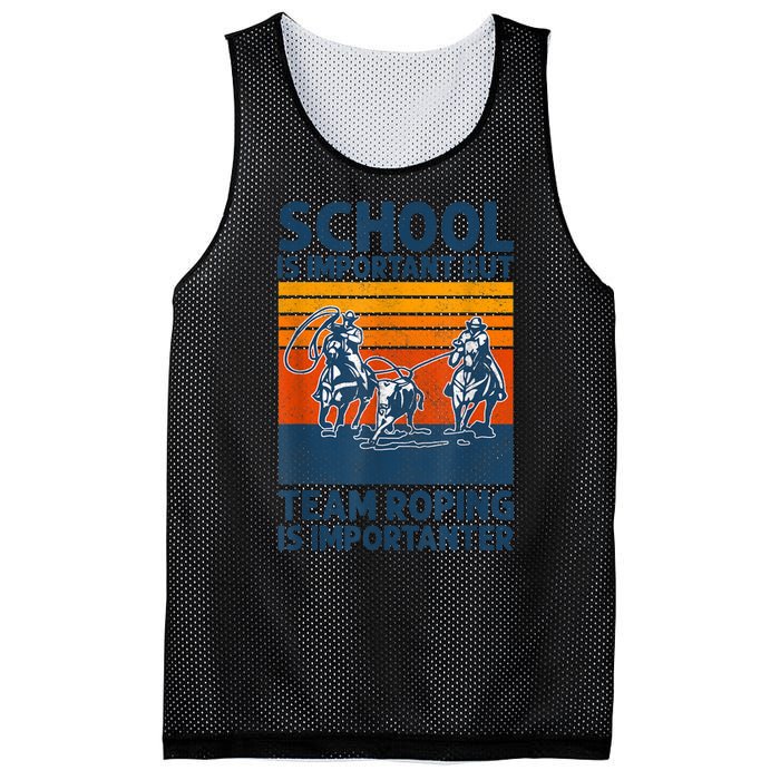 School Is Important But Team Roping Is Importanter Retro 2024 Mesh Reversible Basketball Jersey Tank