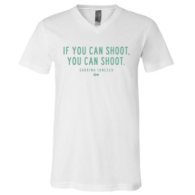 Sabrina Ionescu If You Can Shoot You Can Shoot V-Neck T-Shirt