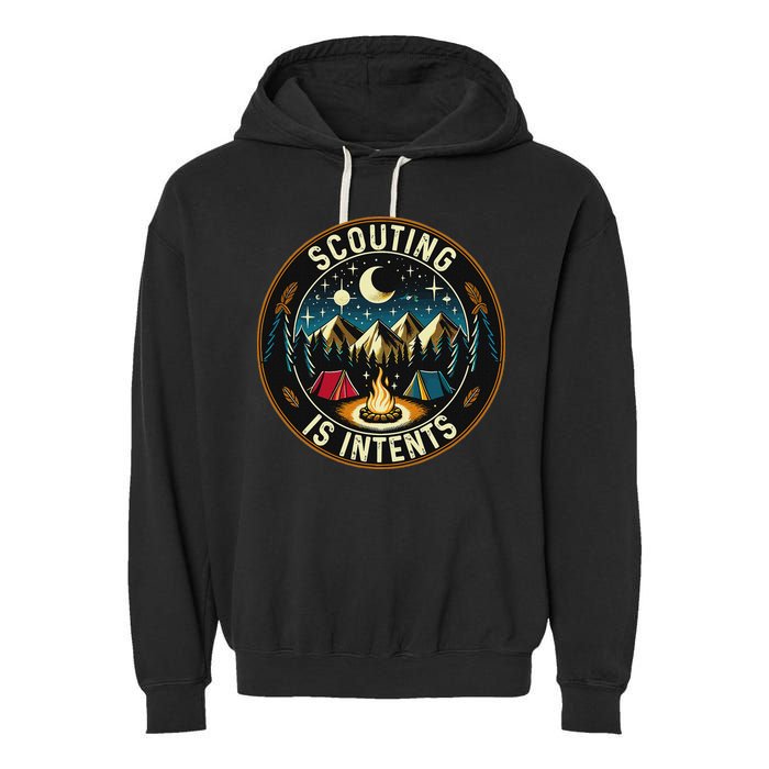 Scouting Is Intents Scout Camper Camping Garment-Dyed Fleece Hoodie