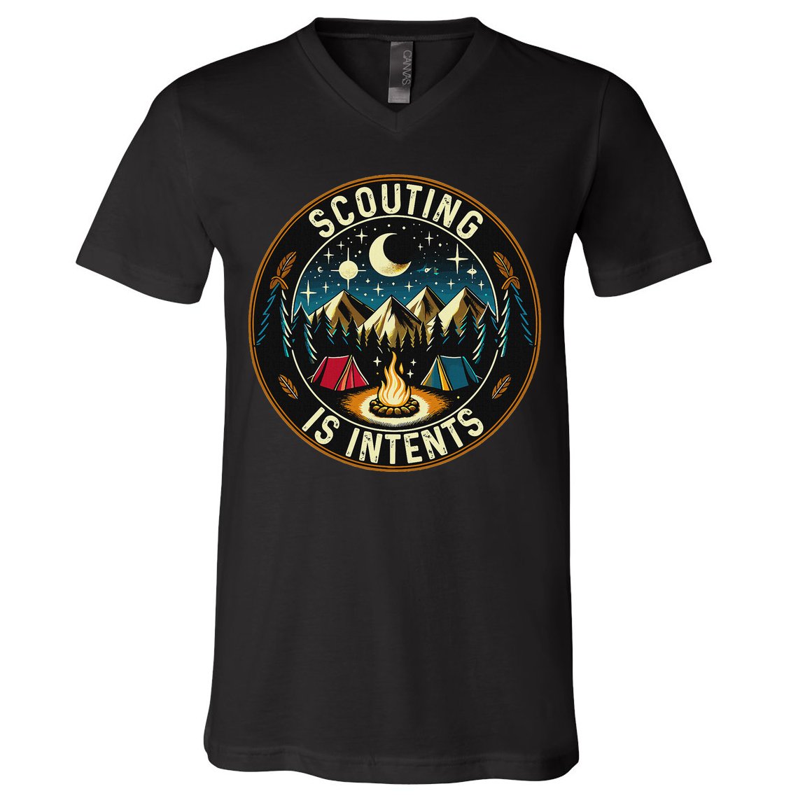 Scouting Is Intents Scout Camper Camping V-Neck T-Shirt