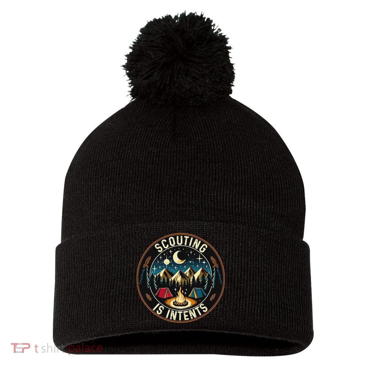 Scouting Is Intents Scout Camper Camping Pom Pom 12in Knit Beanie