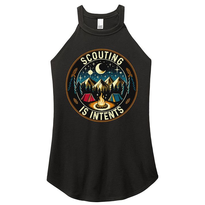 Scouting Is Intents Scout Camper Camping Women's Perfect Tri Rocker Tank