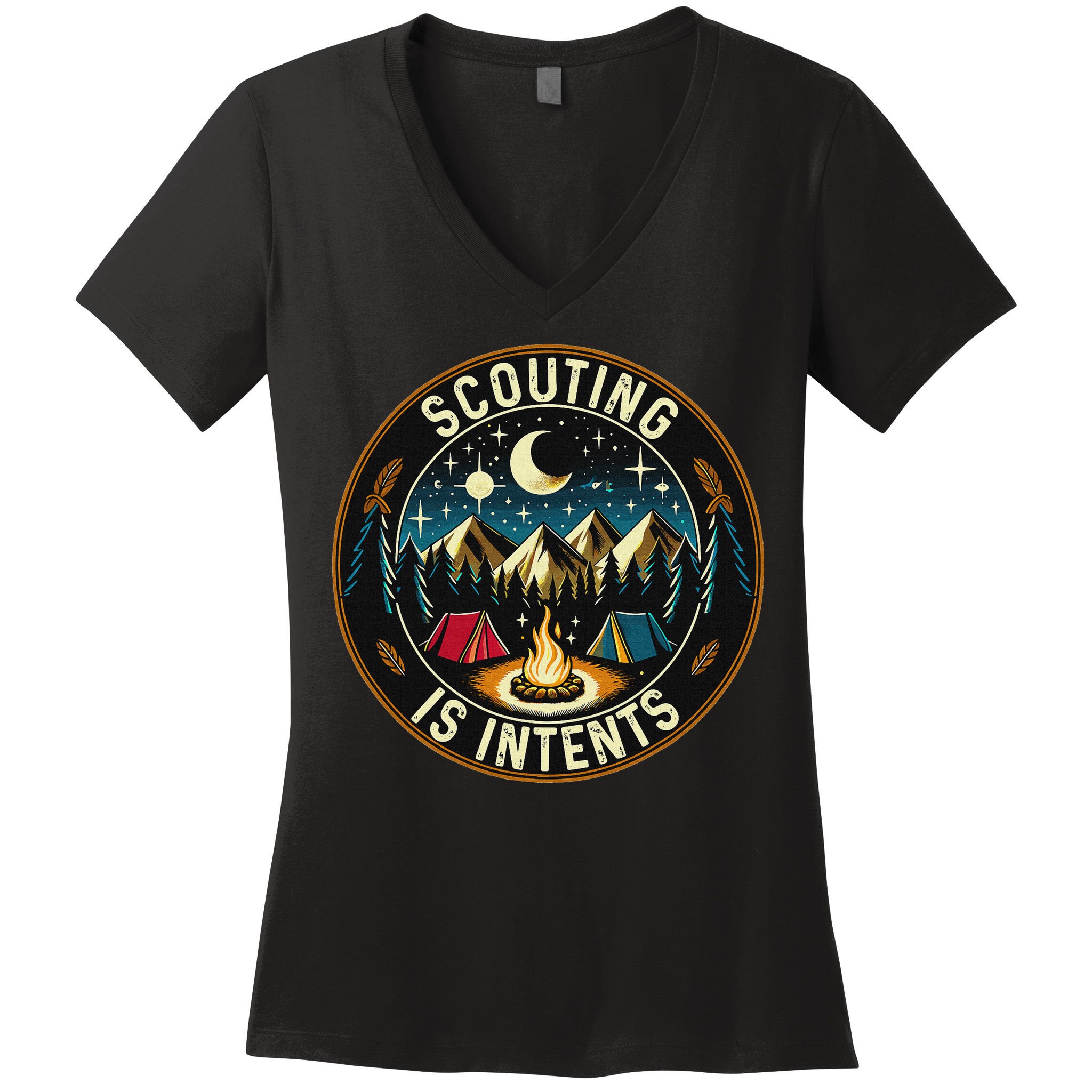 Scouting Is Intents Scout Camper Camping Women's V-Neck T-Shirt