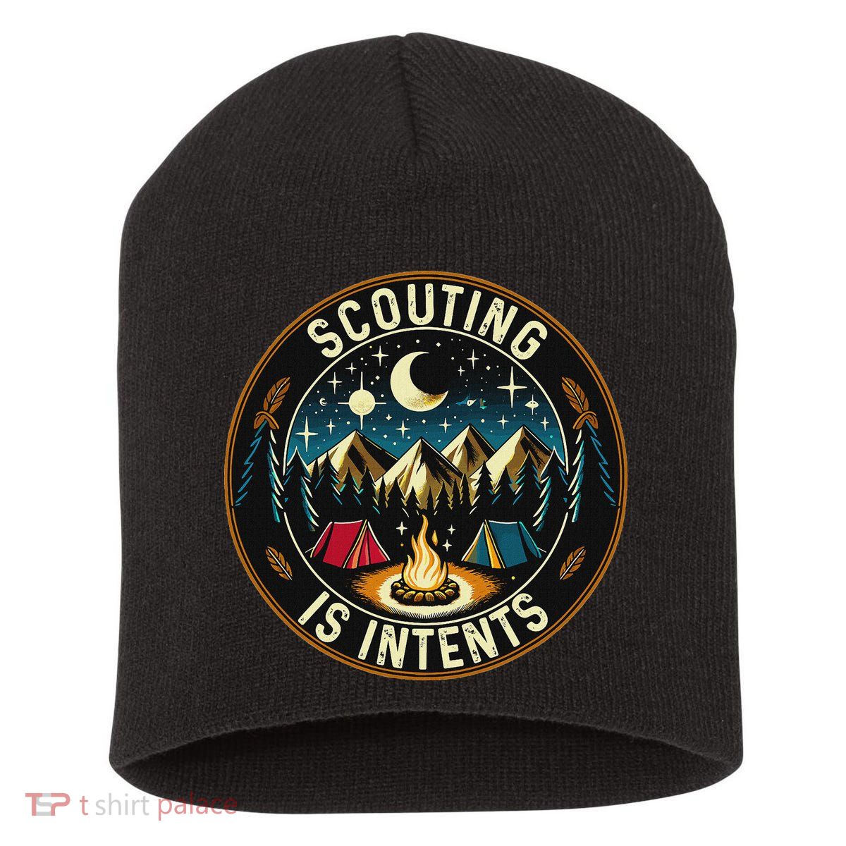 Scouting Is Intents Scout Camper Camping Short Acrylic Beanie