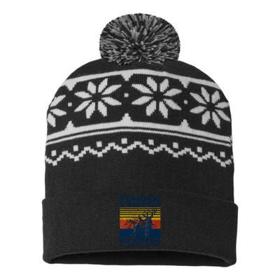 School Is Important But Hunting Is Importanter Deer Hunting USA-Made Snowflake Beanie