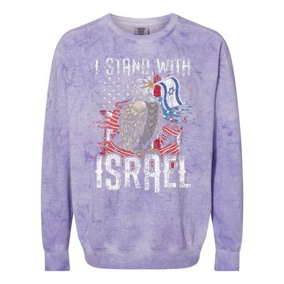 Support Israel I Stand With Israel Israeli Flag Colorblast Crewneck Sweatshirt