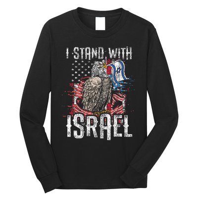 Support Israel I Stand With Israel Israeli Flag Long Sleeve Shirt